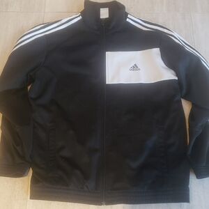 Adidas Men's Black and White Track Jacket